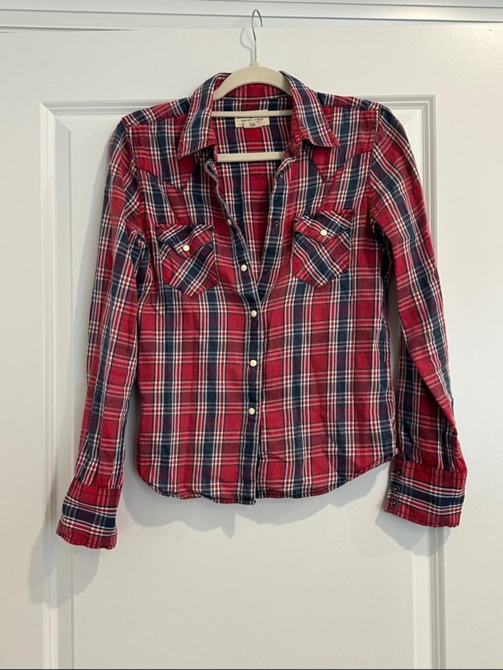 Ralph Lauren red and Navy Plaid Button-Up Shirt